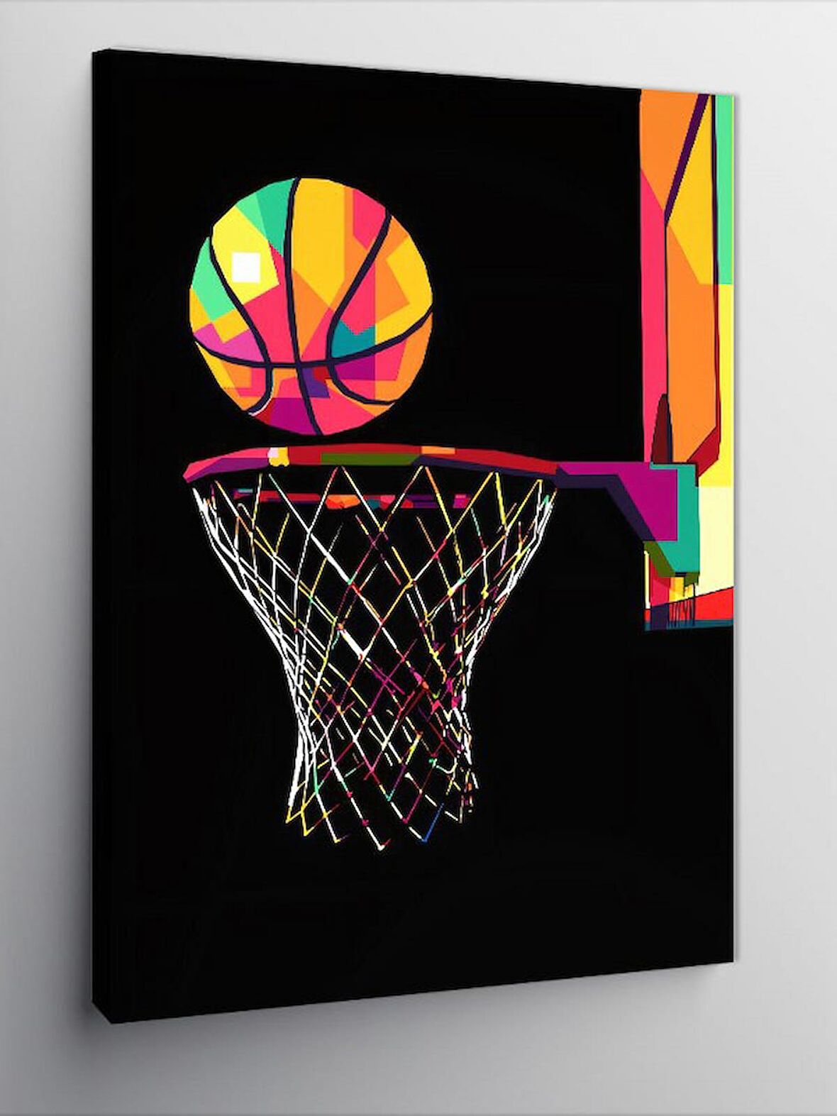 Kanvas Tablo Basketbol Topu Ve Potası