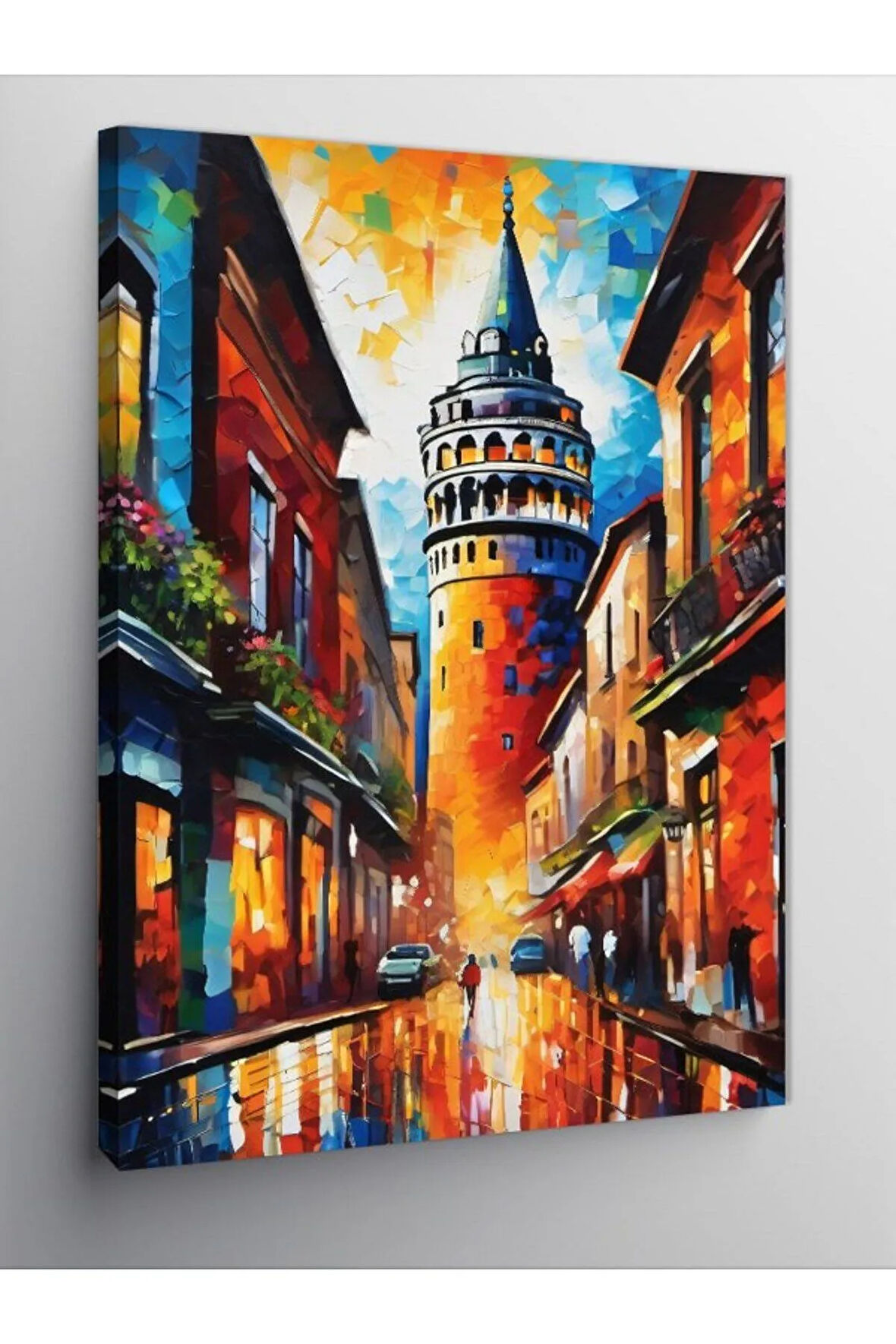 Kanvas Tablo Pastel Tonlarda Galata Kulesi