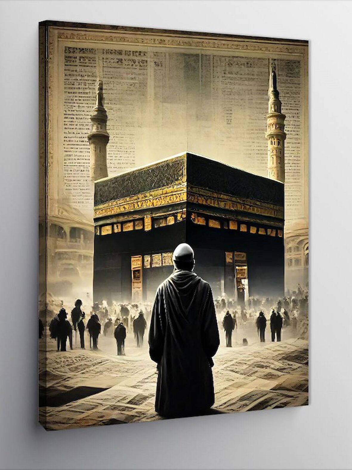 Kanvas Tablo Gazete Fon Kabe