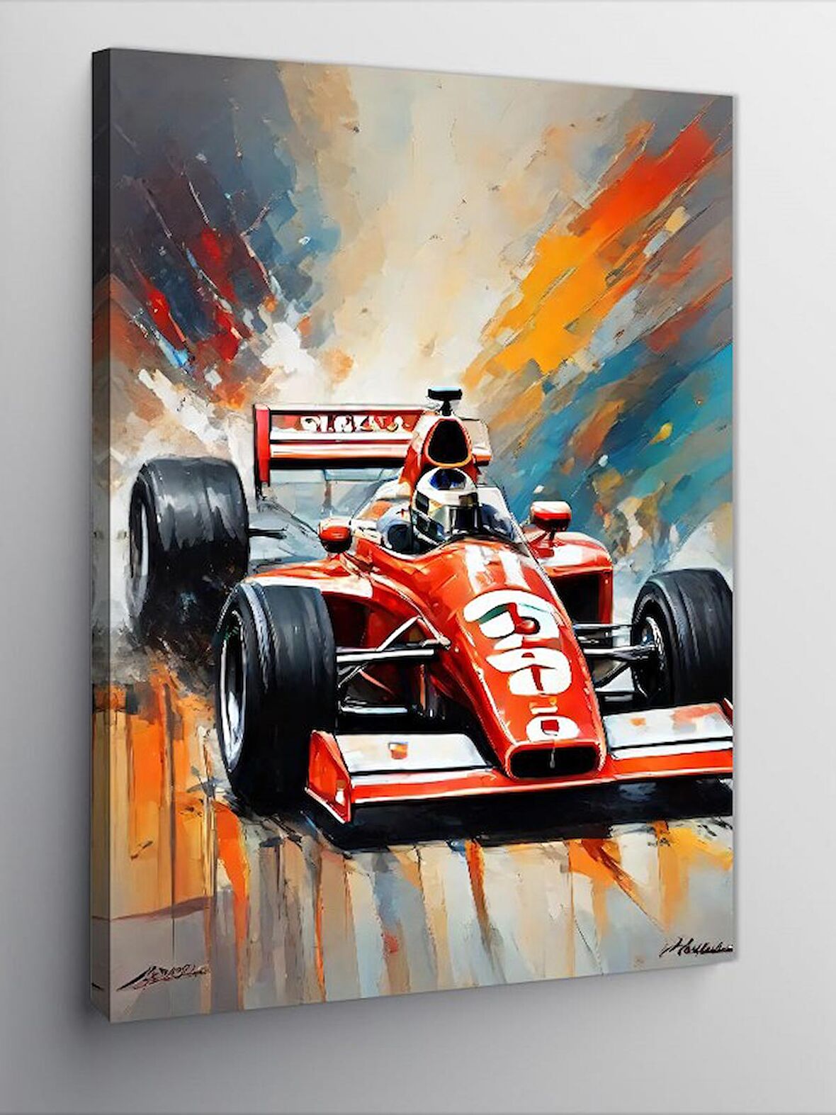Kanvas Tablo Retro Formula 1 Aracı