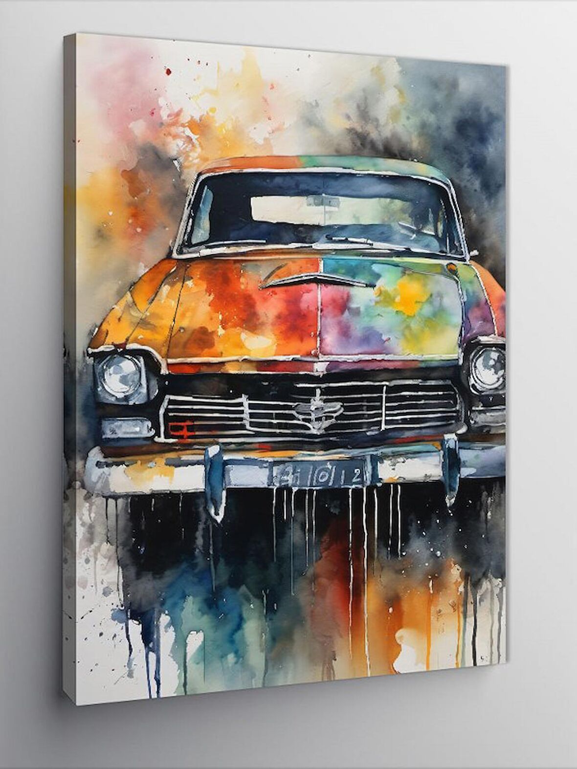 Kanvas Tablo Renkli Klasik Araba