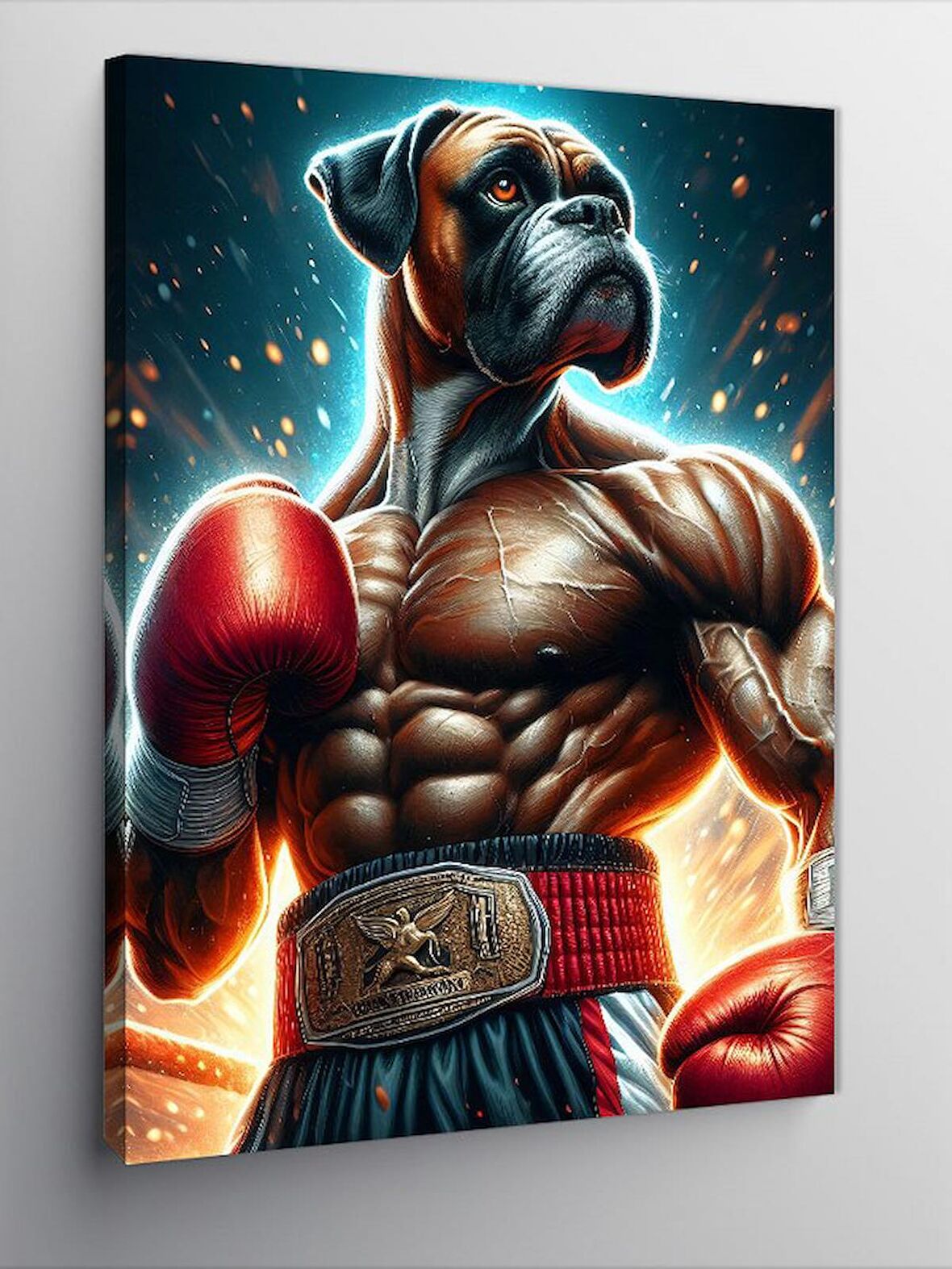 Kanvas Tablo Kaslı Boksör Köpek