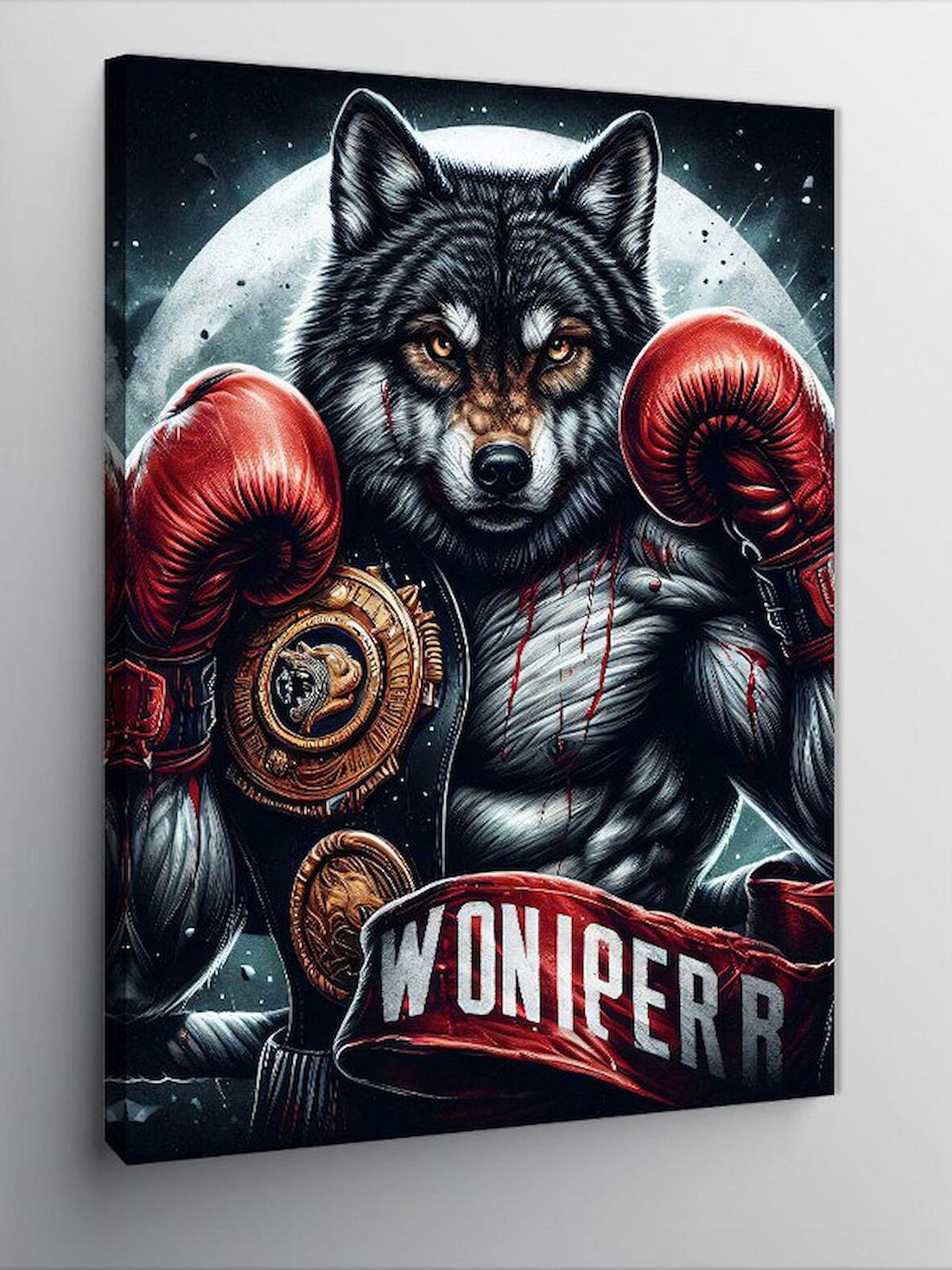 Kanvas Tablo Ay Ve Boksör Bozkurt