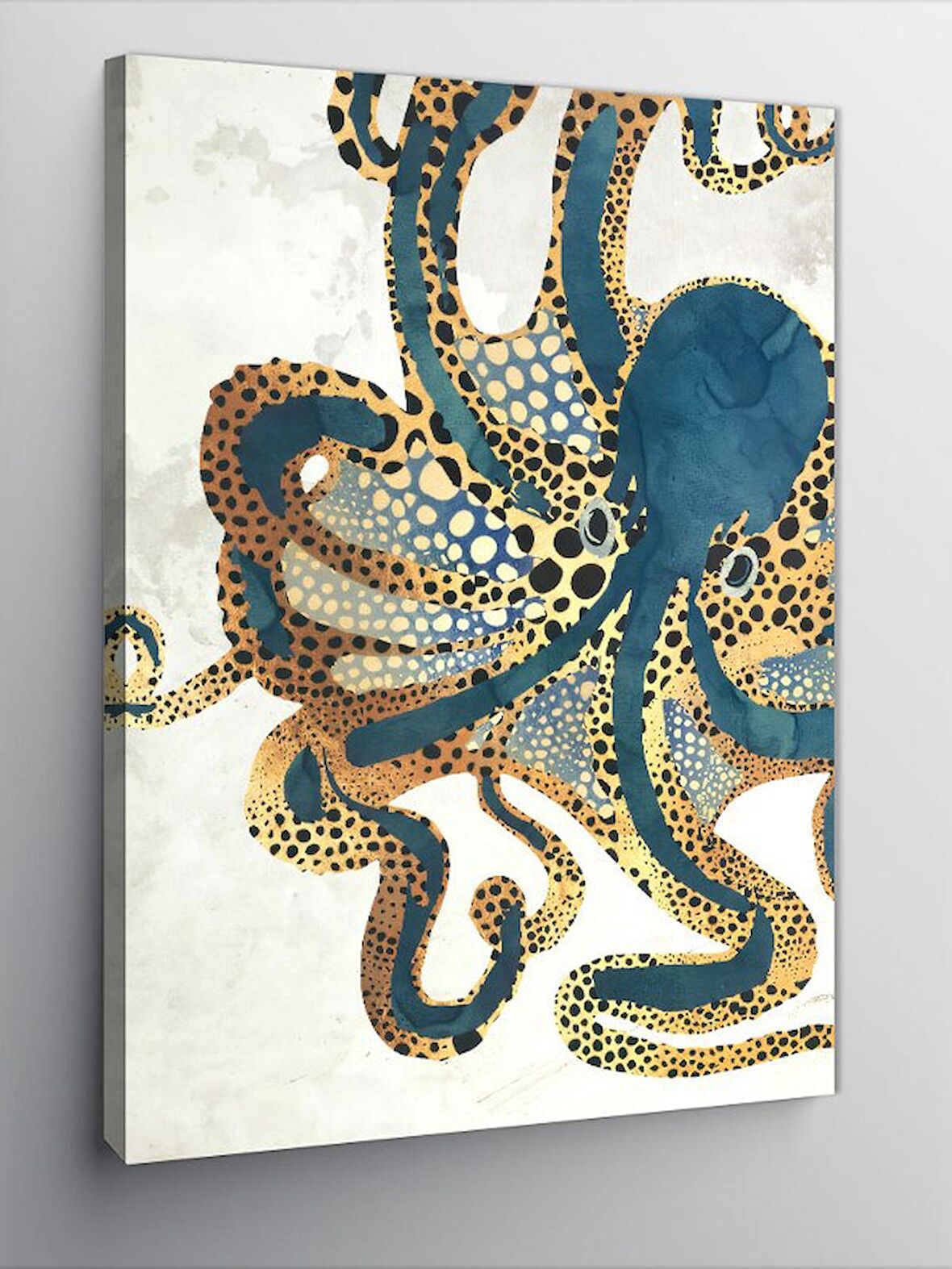 Kanvas Tablo Desenli Ahtapot