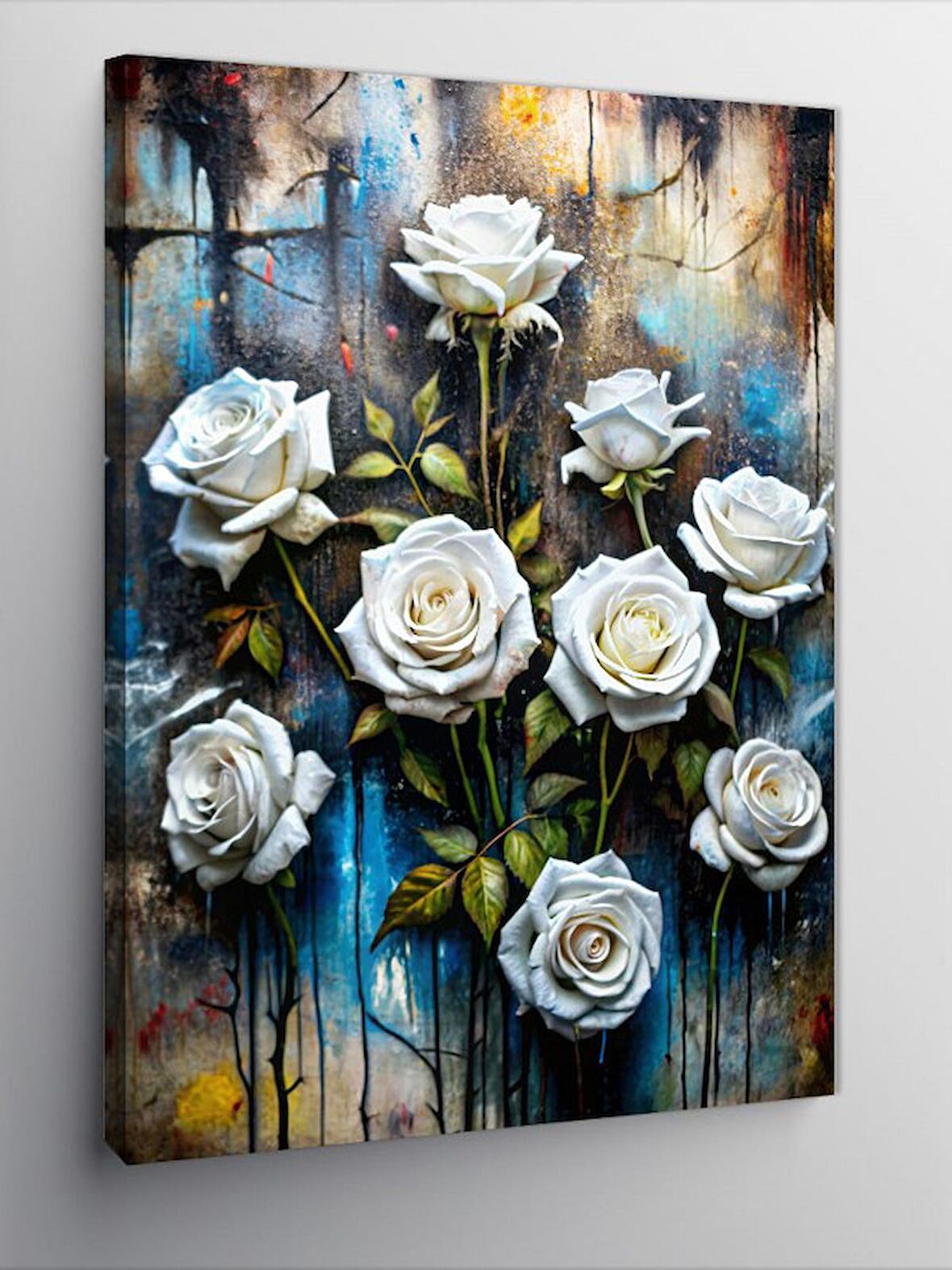 Kanvas Tablo Beyaz Çiçekler