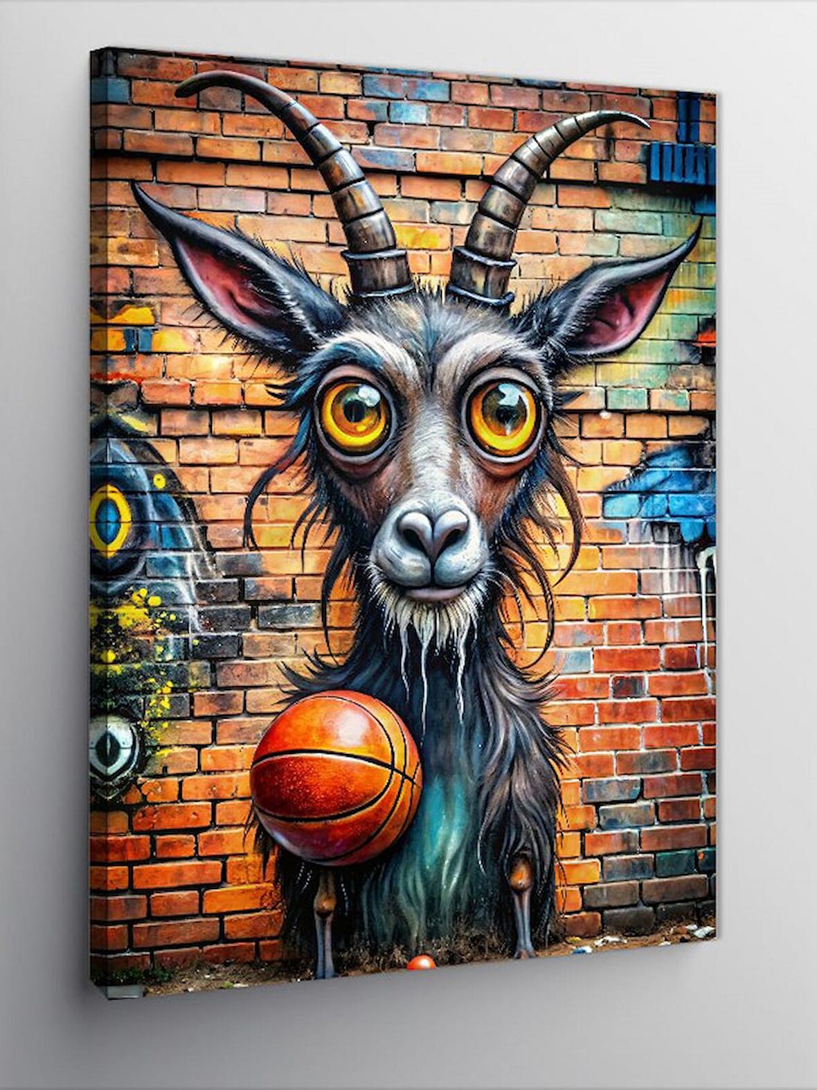 Kanvas Tablo Basketbol Topu Ve Keçi