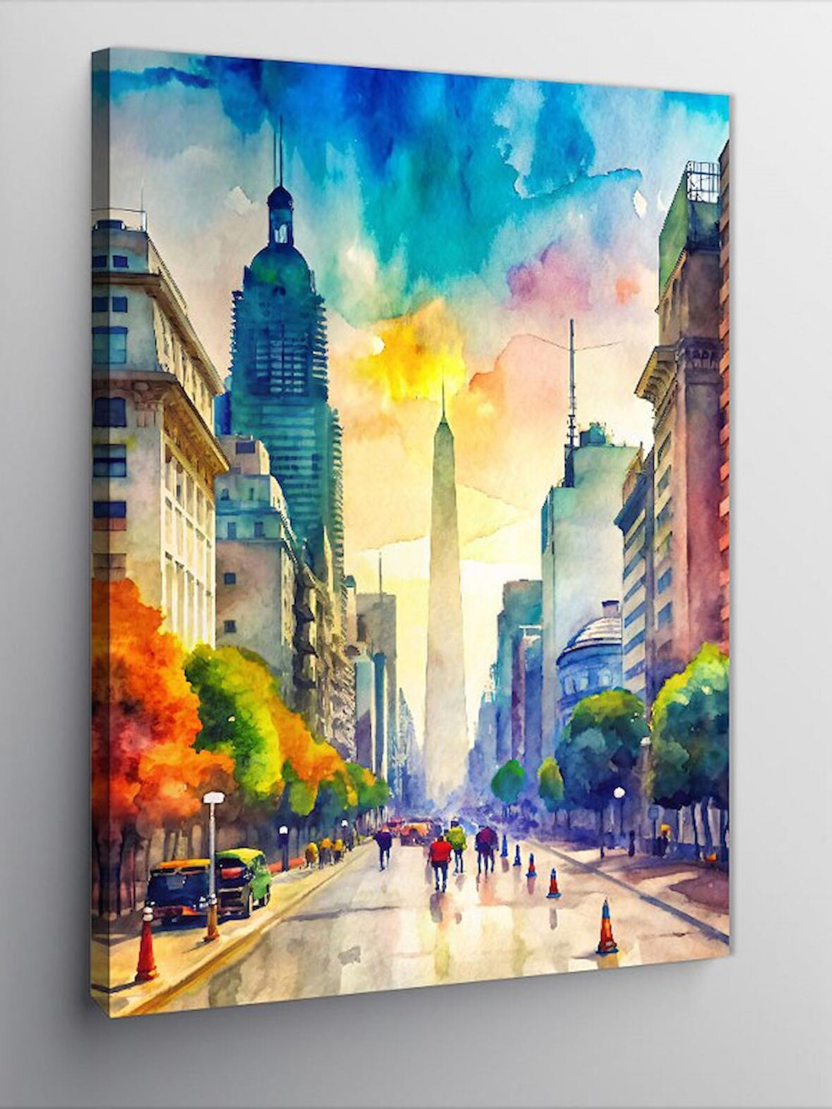 Kanvas Tablo Renkli Şehir