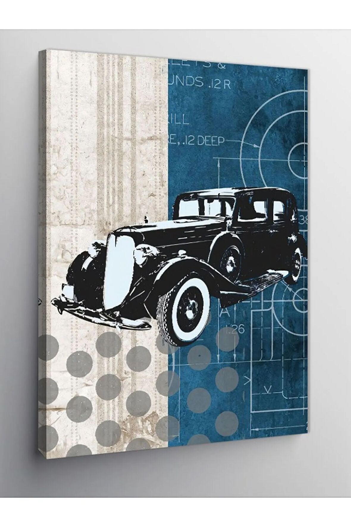 Kanvas Tablo Retro Siyah Araba