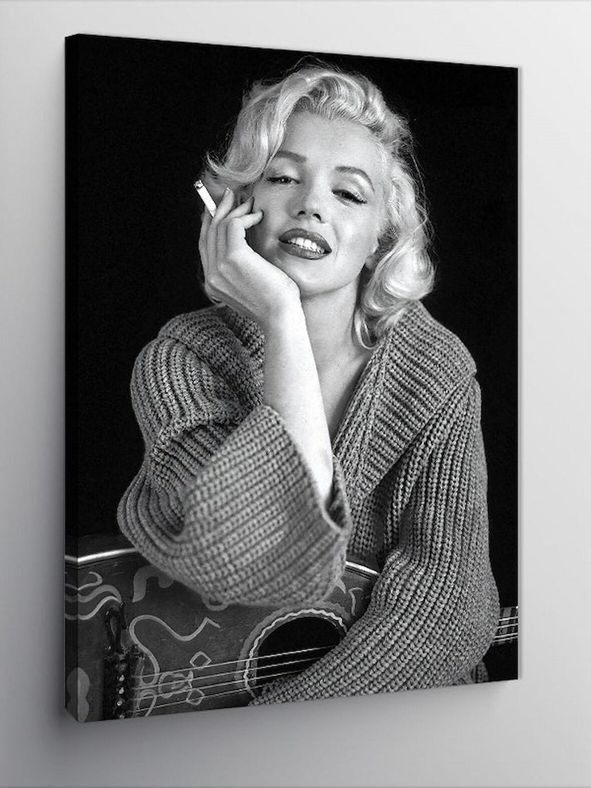 Kanvas Tablo Marilyn Monroe Ve Gitar