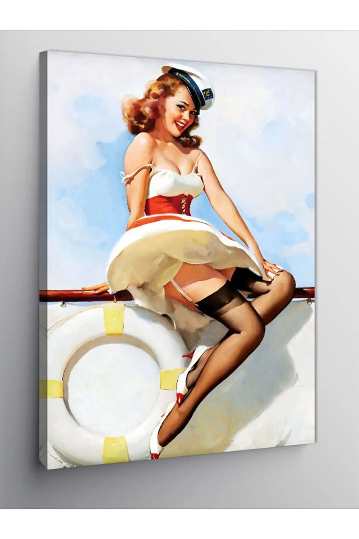 Kanvas Tablo Denizci Pin Up Kadın