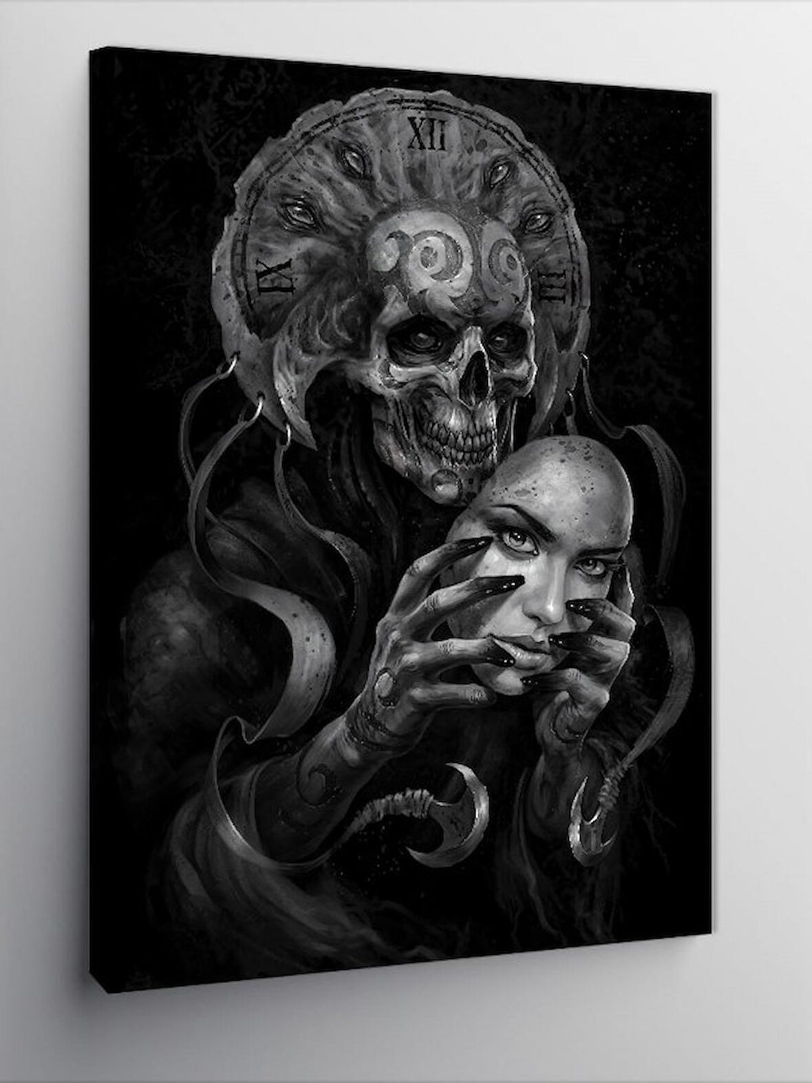 Kanvas Tablo Maskeli İskelet