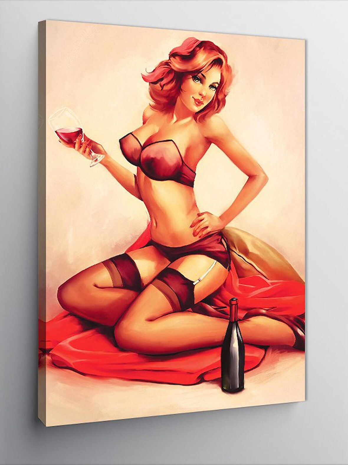 Kanvas Tablo Jartiyerli Kadın