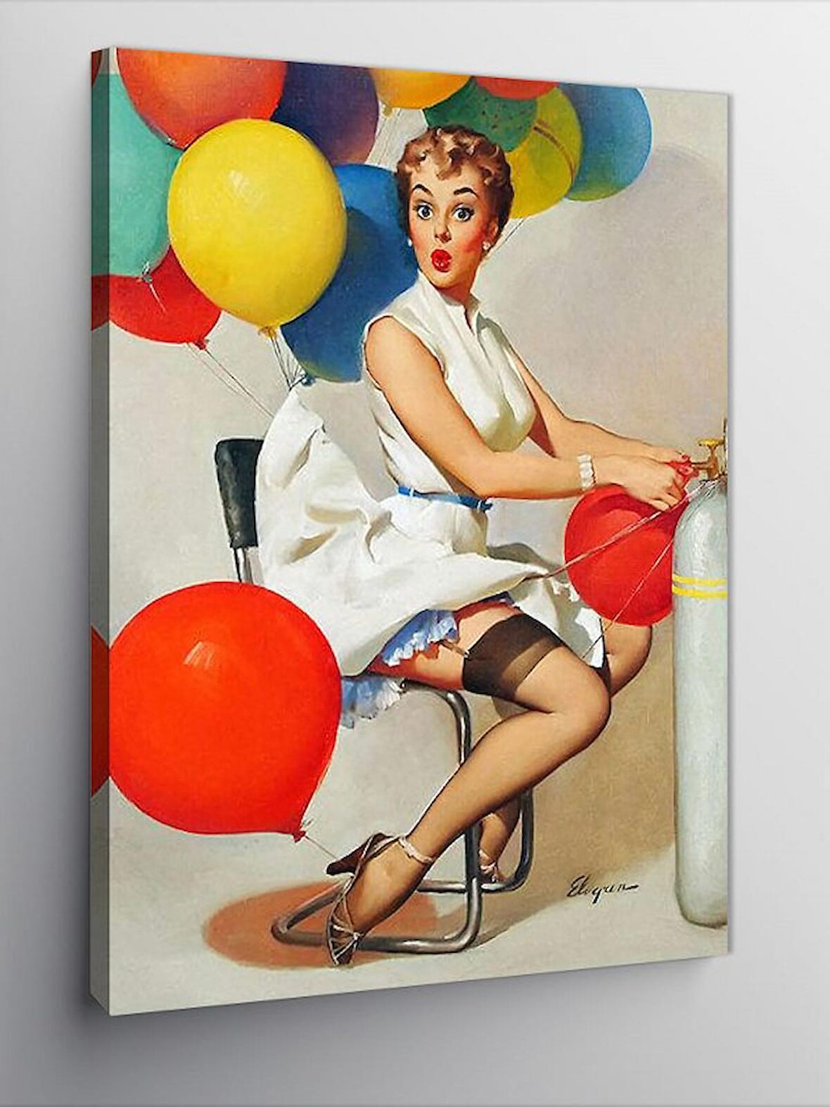 Kanvas Tablo Helyum Basan Kadın