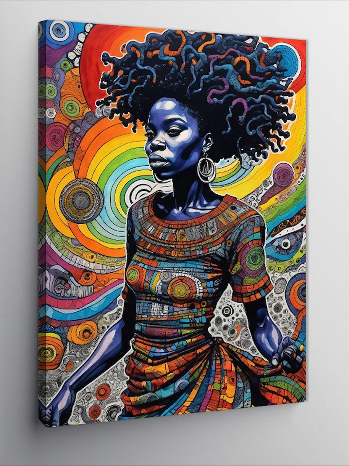 Kanvas Tablo Soyut Fon Afrikalı Kadın