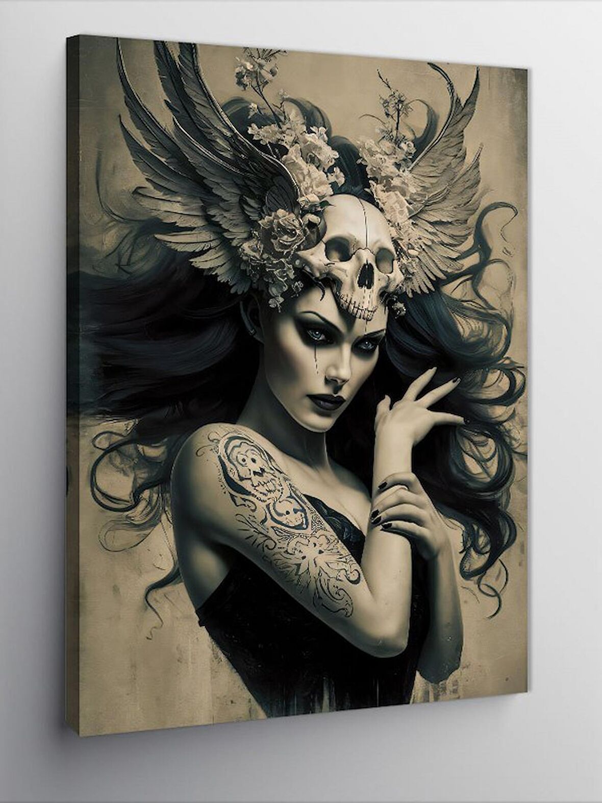 Kanvas Tablo Kuru Kafa Ve Kadın