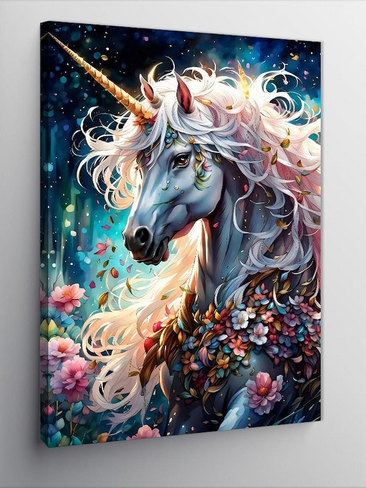 Kanvas Tablo Boynuzlu At