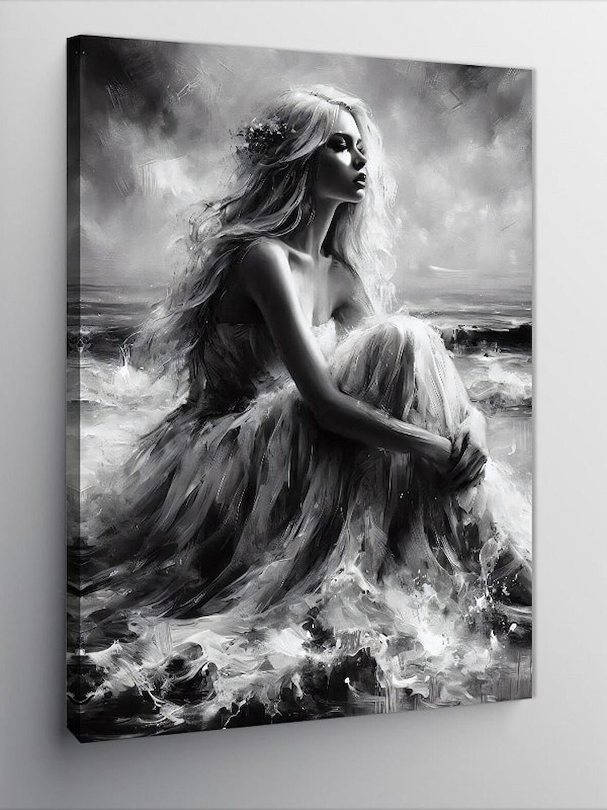 Kanvas Tablo Dalgalar Ve Kız