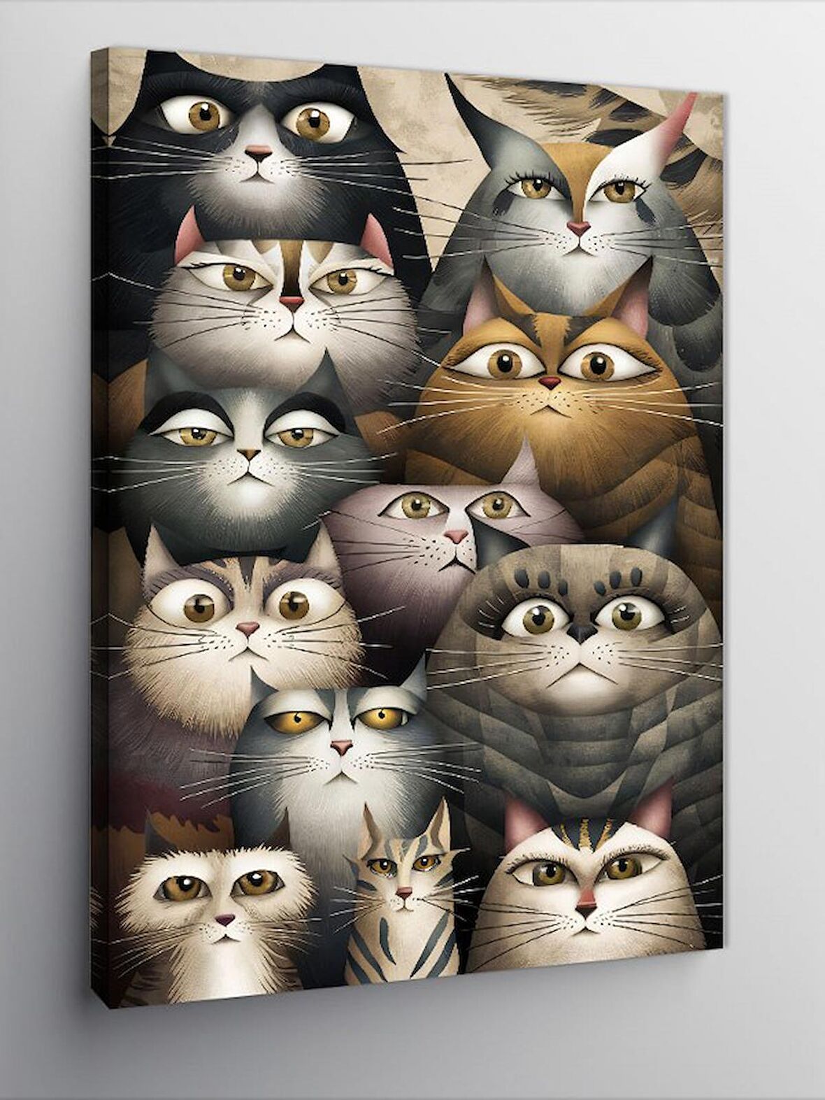 Kanvas Tablo Sevimli Kediler