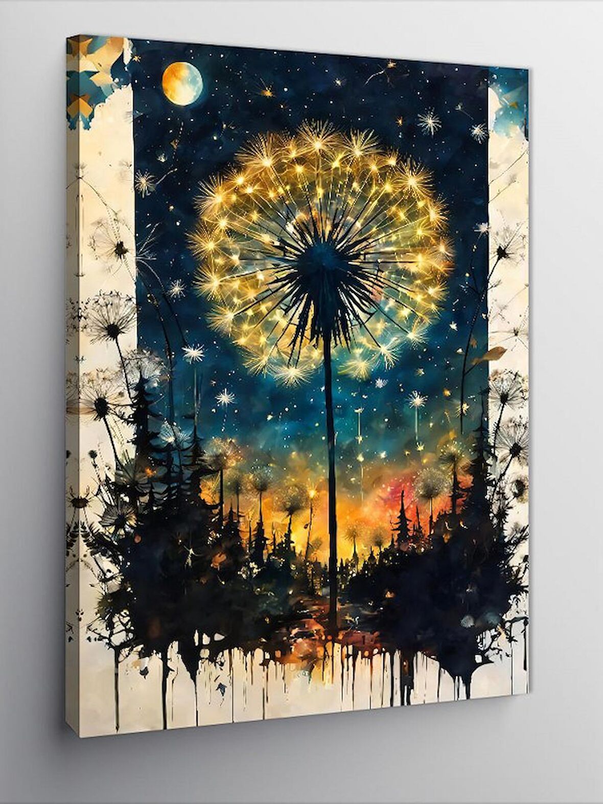 Kanvas Tablo Şeytan Tüyü Ve Soyut Fon