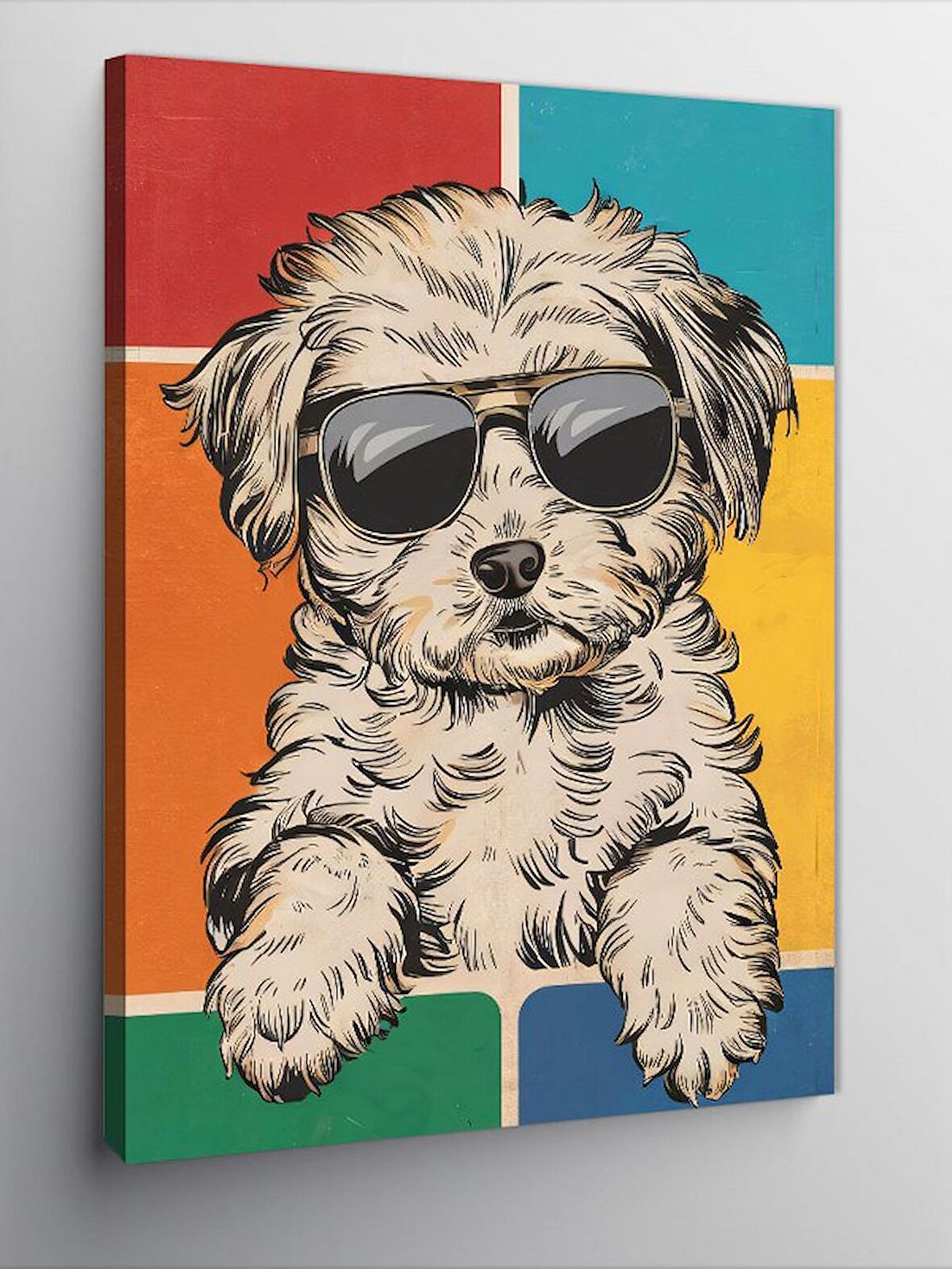 Kanvas Tablo Gözlüklü Köpek