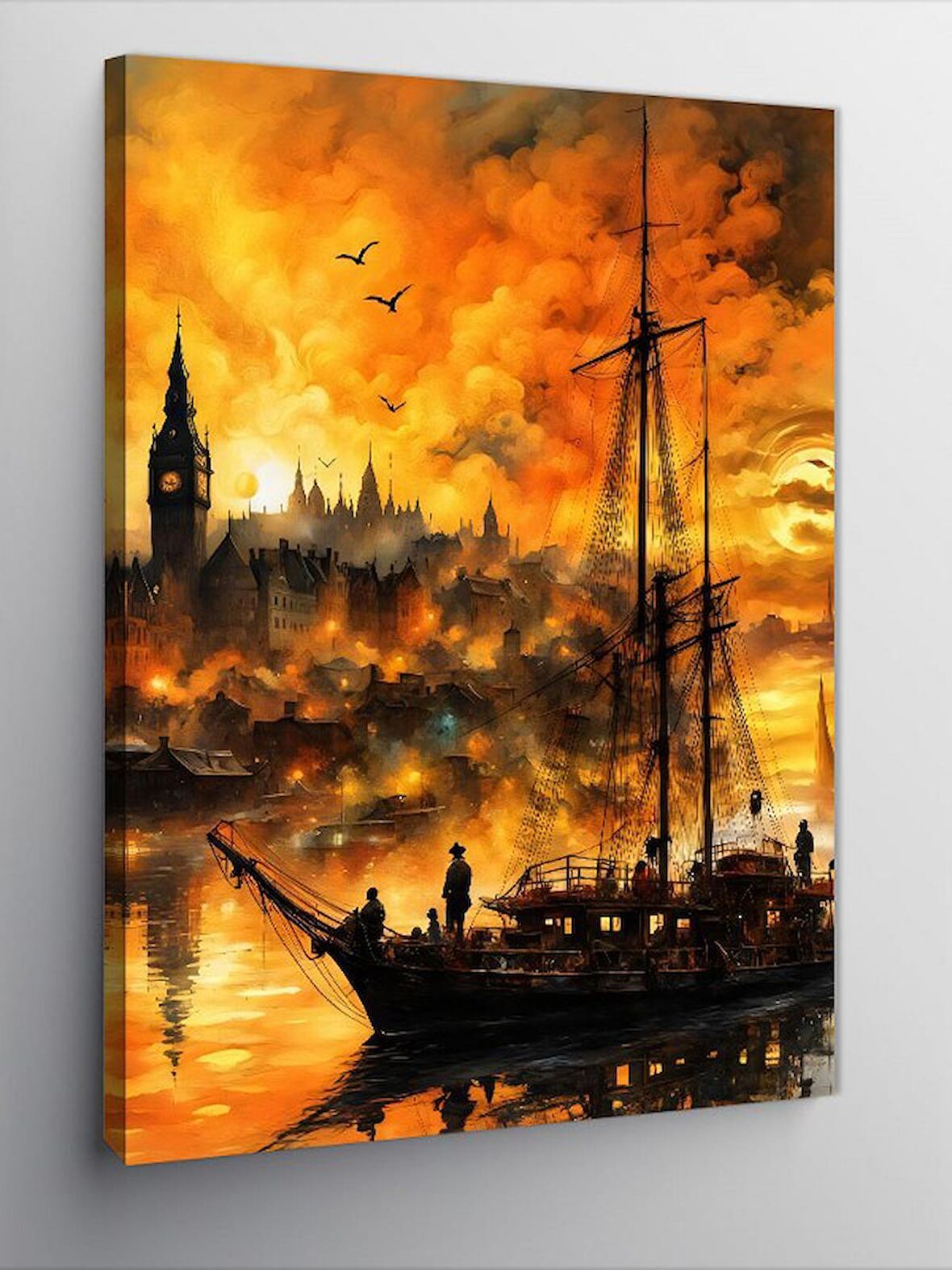 Kanvas Tablo Yelkenli Tekne