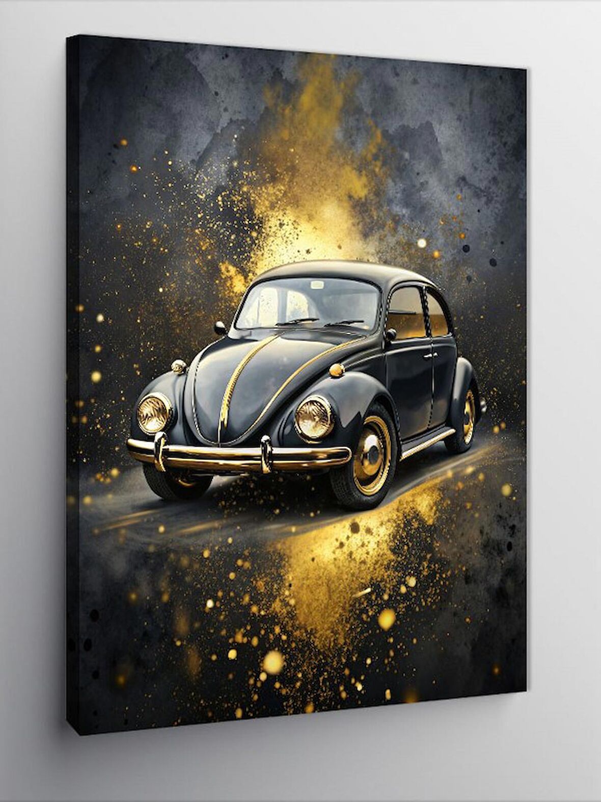 Kanvas Tablo Siyah Kaplumbağa Araba