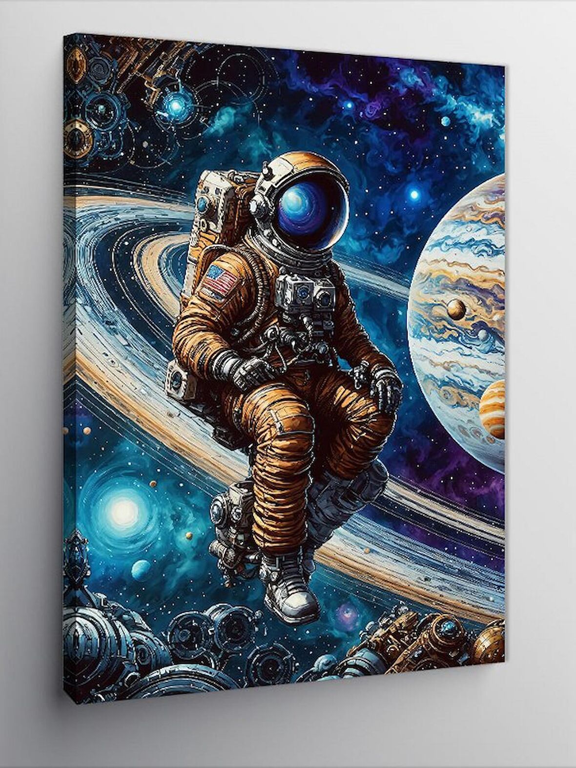 Kanvas Tablo Astronot Ve Satürn