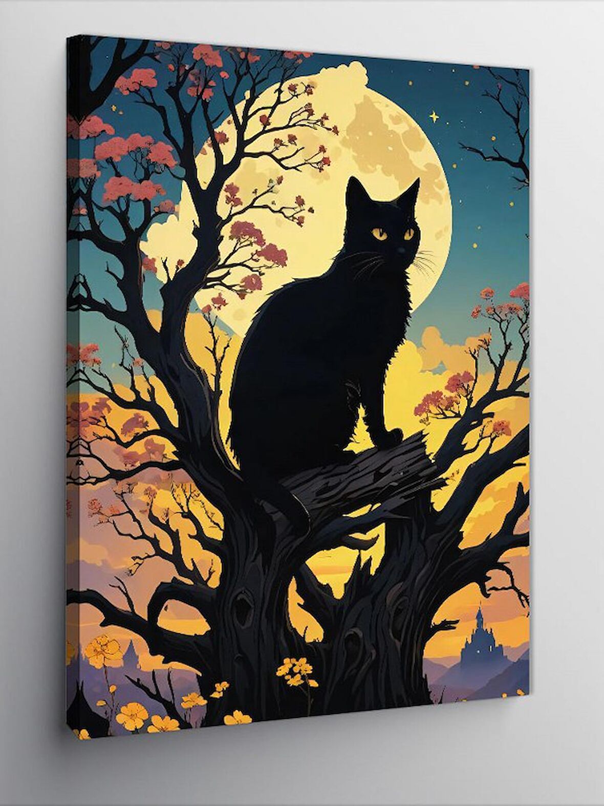 Kanvas Tablo Retro Motosiklet Kullanan Dinozor