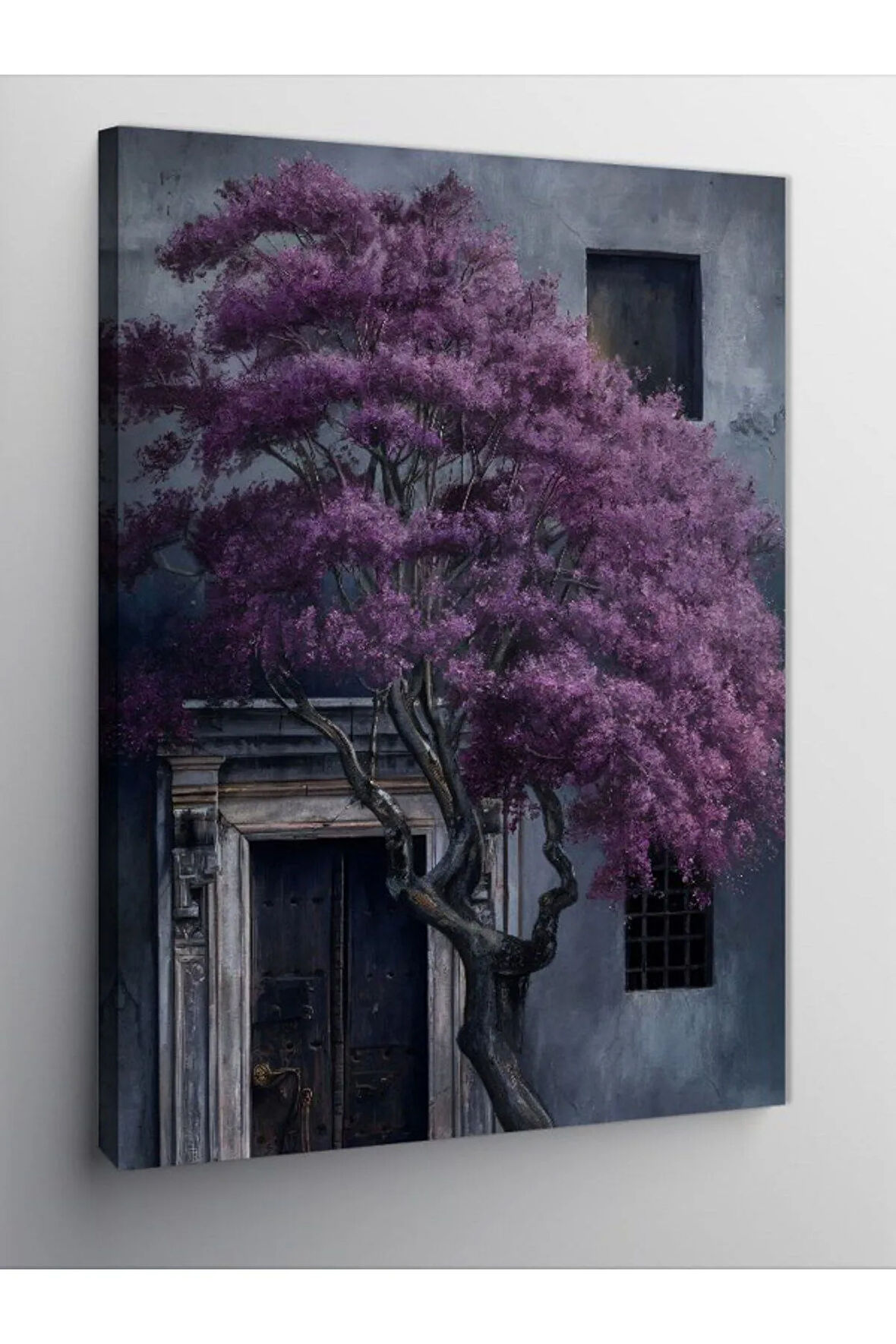 Kanvas Tablo Mor Ağaçlı Ev