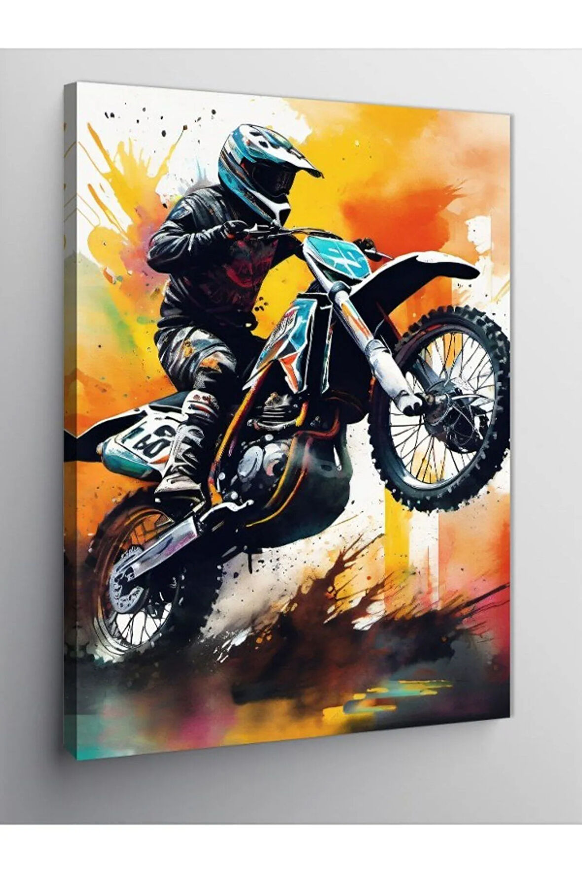Kanvas Tablo Cross Motosiklet Yarışçısı