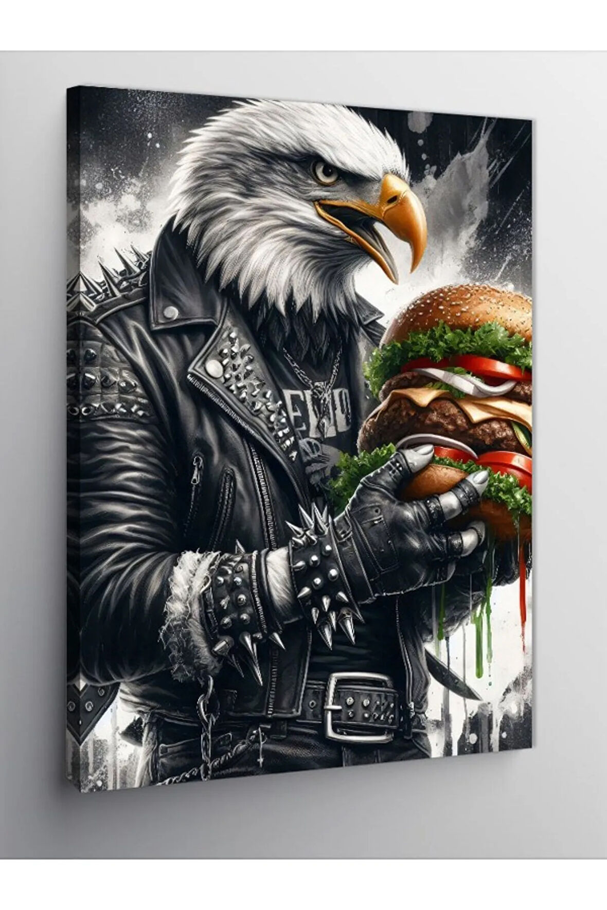 Kanvas Tablo Burger Tutan Kartal