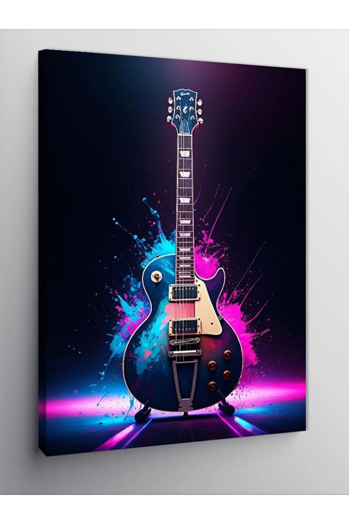 Kanvas Tablo Neon Gitar