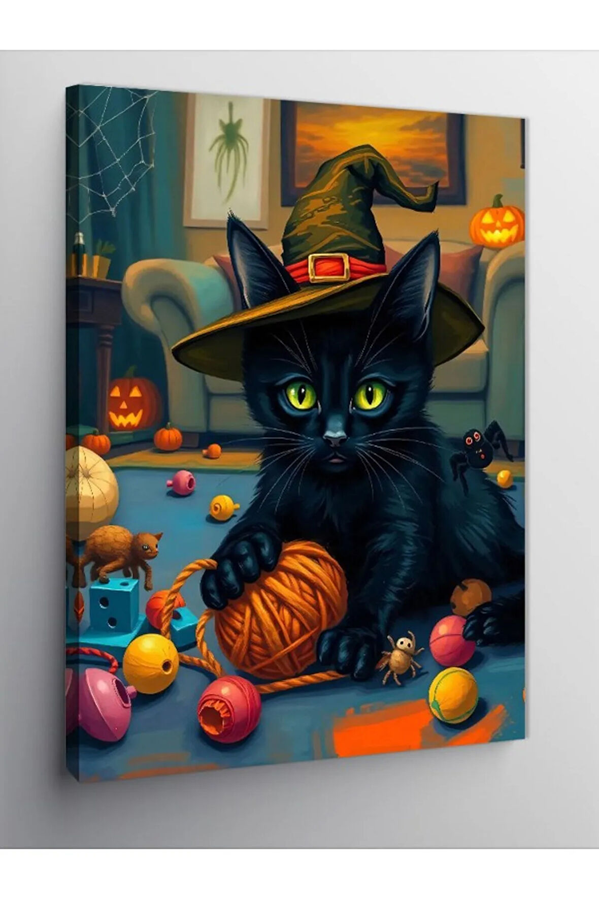 Kanvas Tablo Cadı Kedisi