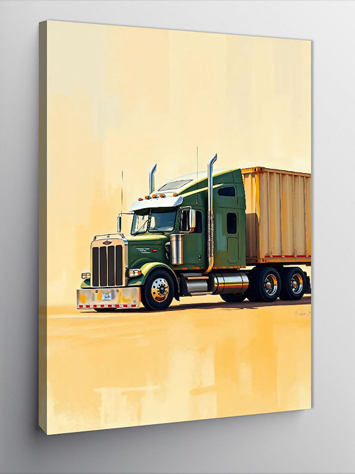 Kanvas Tablo Büyük Yeşil Kamyon