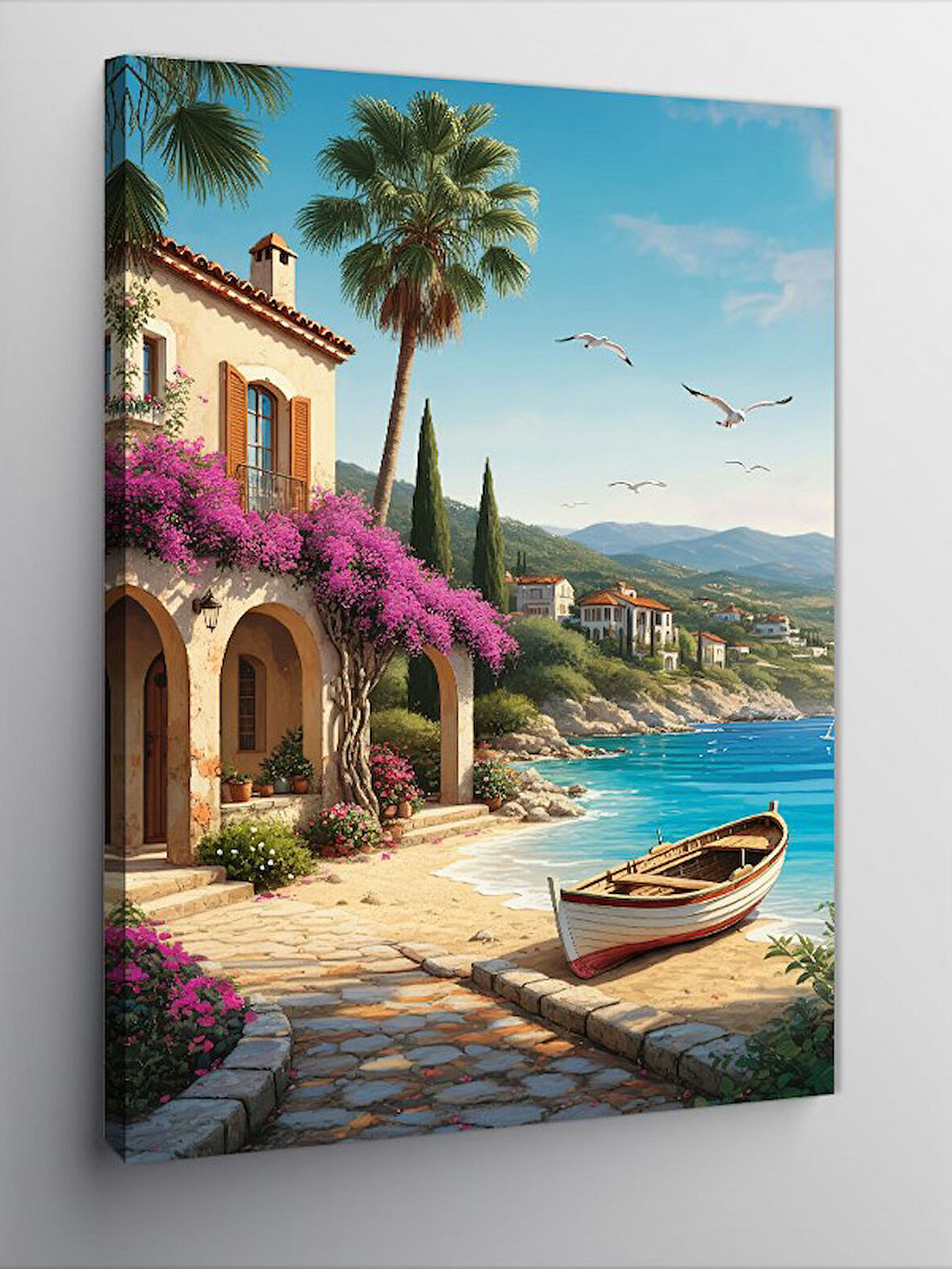 Kanvas Tablo Deniz Kenarındaki Villa