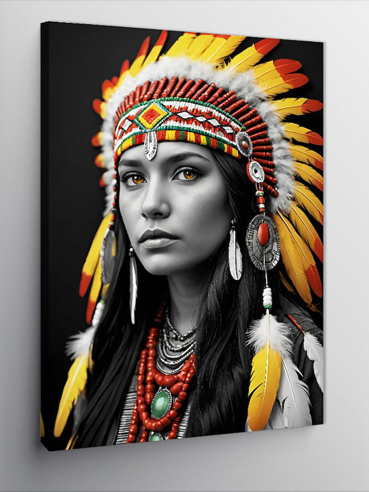 Kanvas Tablo Kızılderili Kadın Portresi