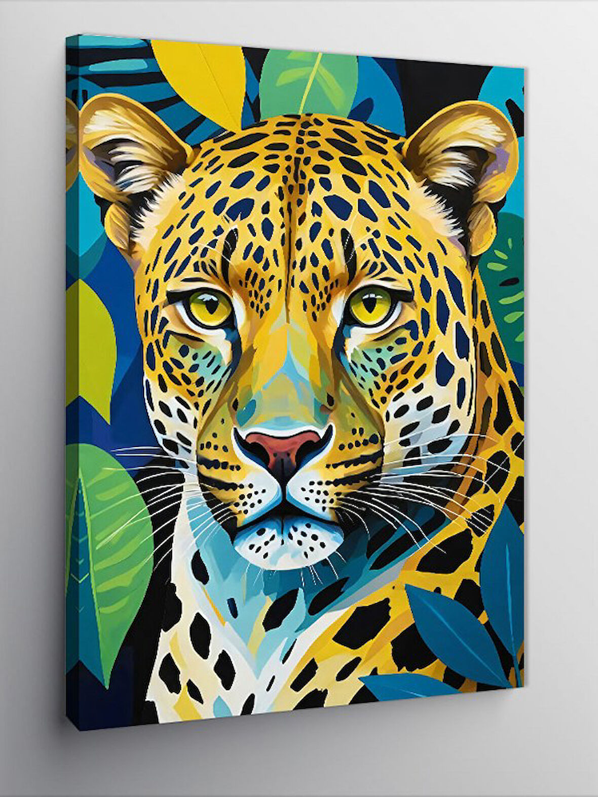 Kanvas Tablo Yırtıcı Leopar Portresi