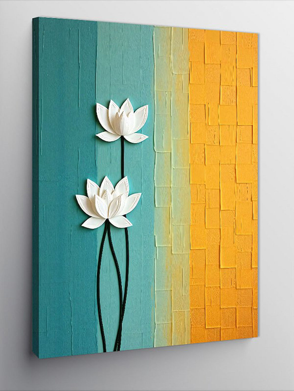Kanvas Tablo Minimal Lotus Çiçeği