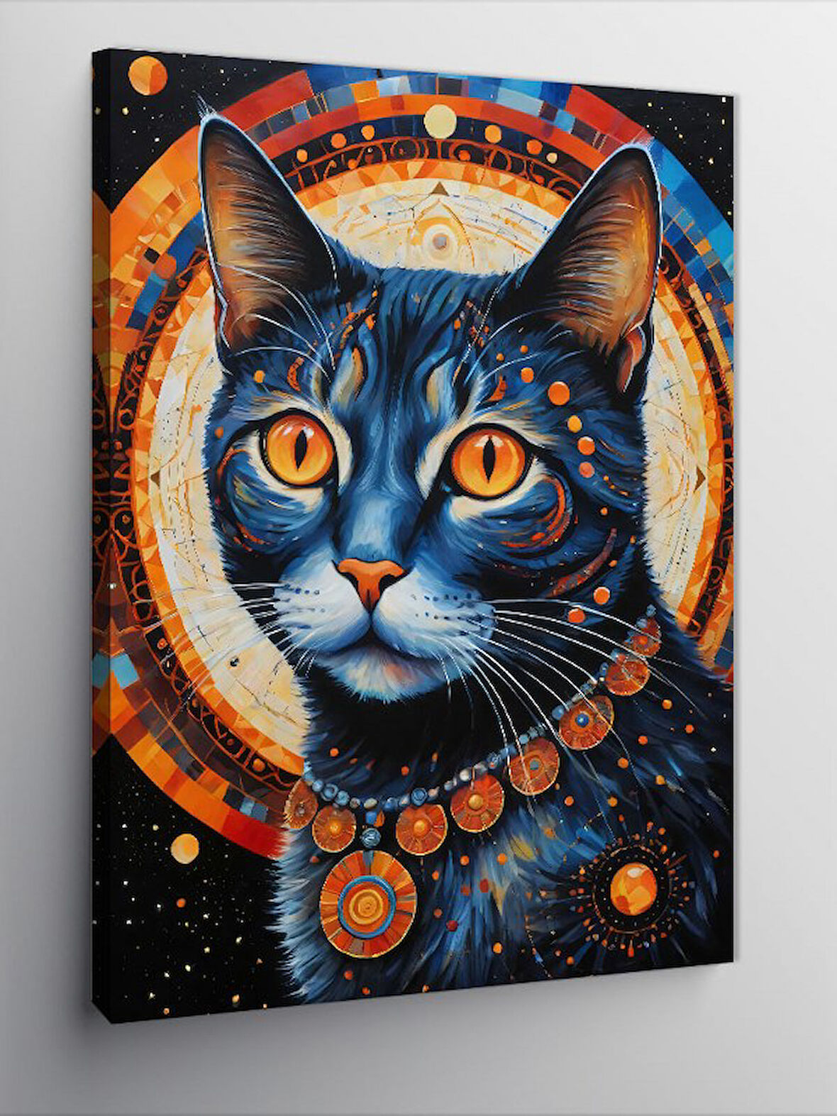 Kanvas Tablo Astrolojik Kedi Portresi