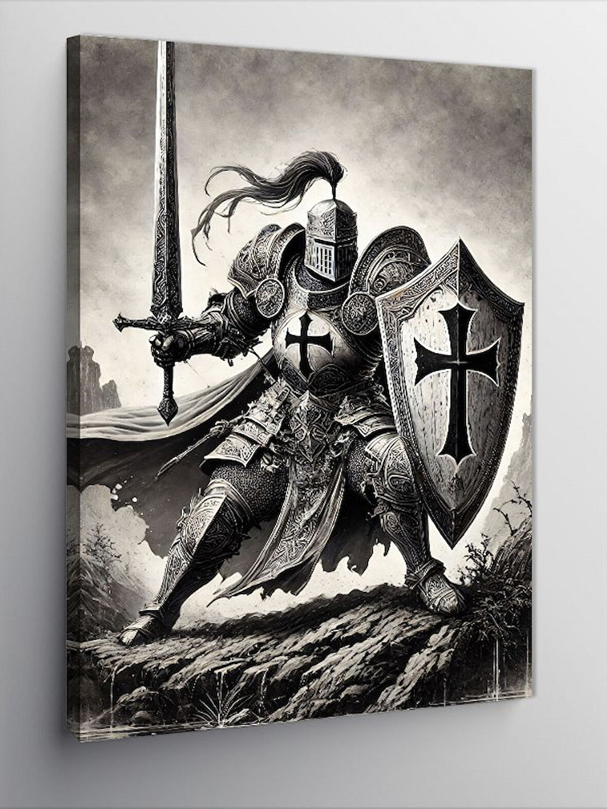 Kanvas Tablo Şövalye ve Karanlık