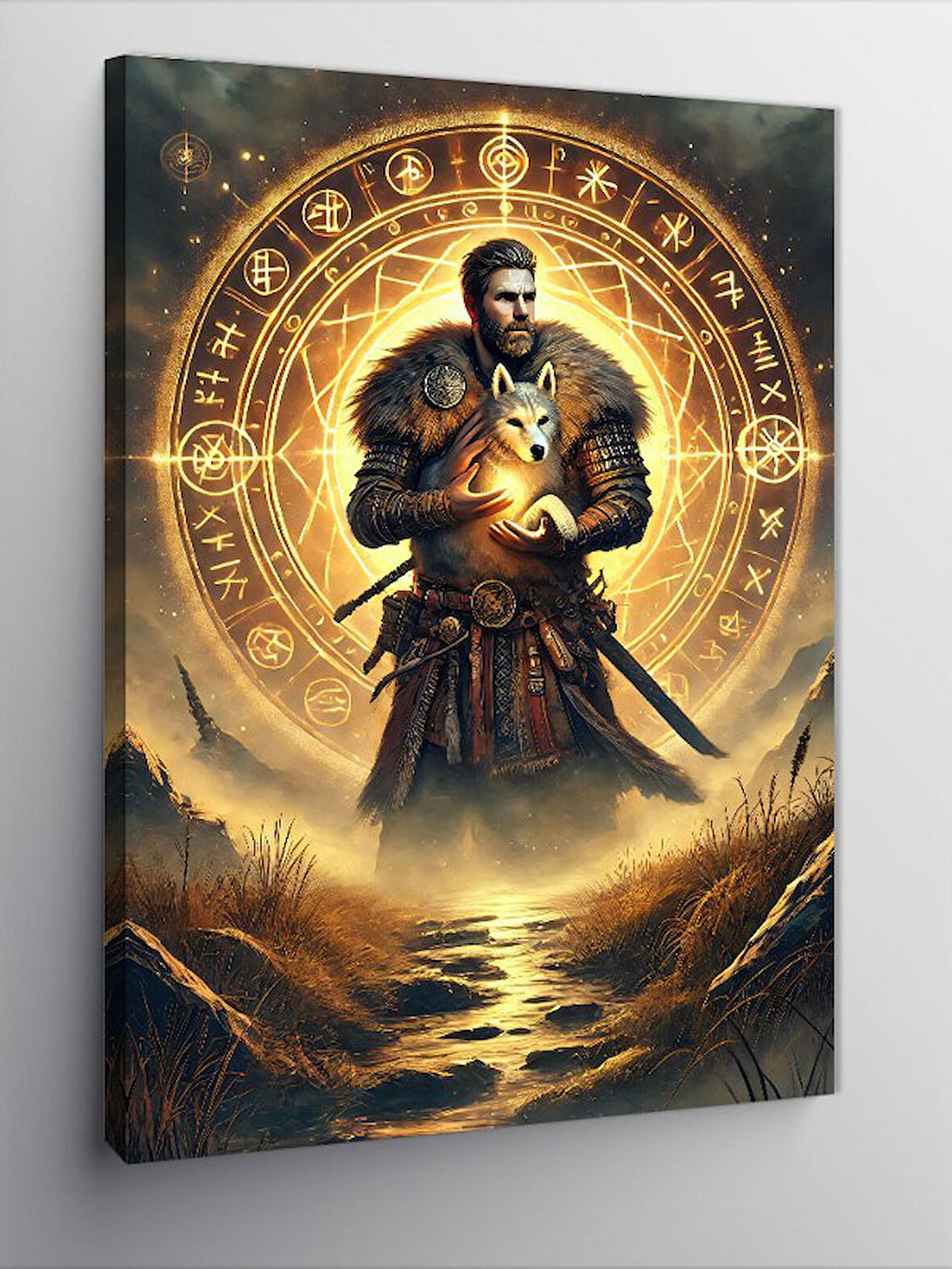 Kanvas Tablo Samuray ve Altın Çember