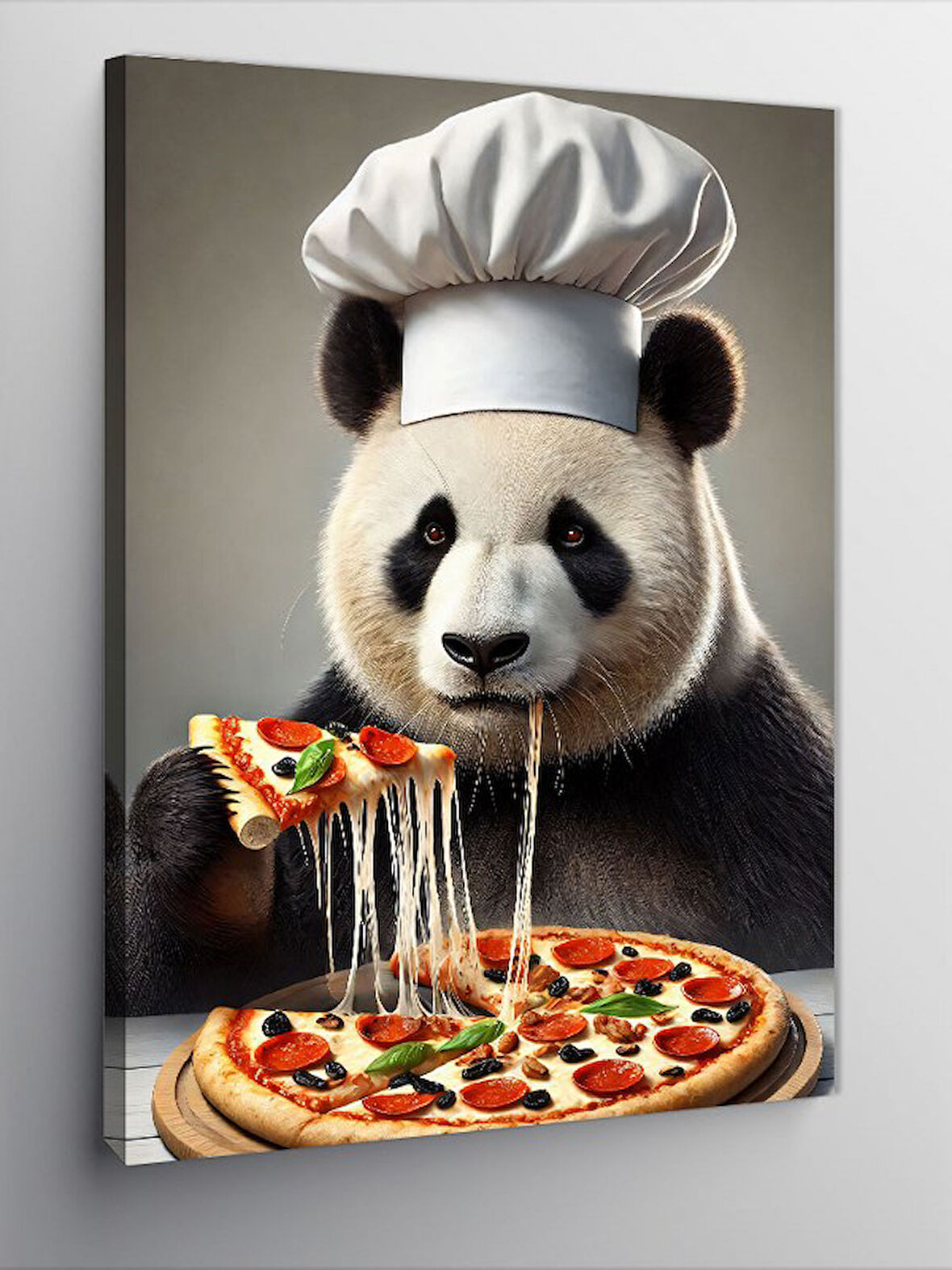 Kanvas Tablo Pizza Şefi Panda