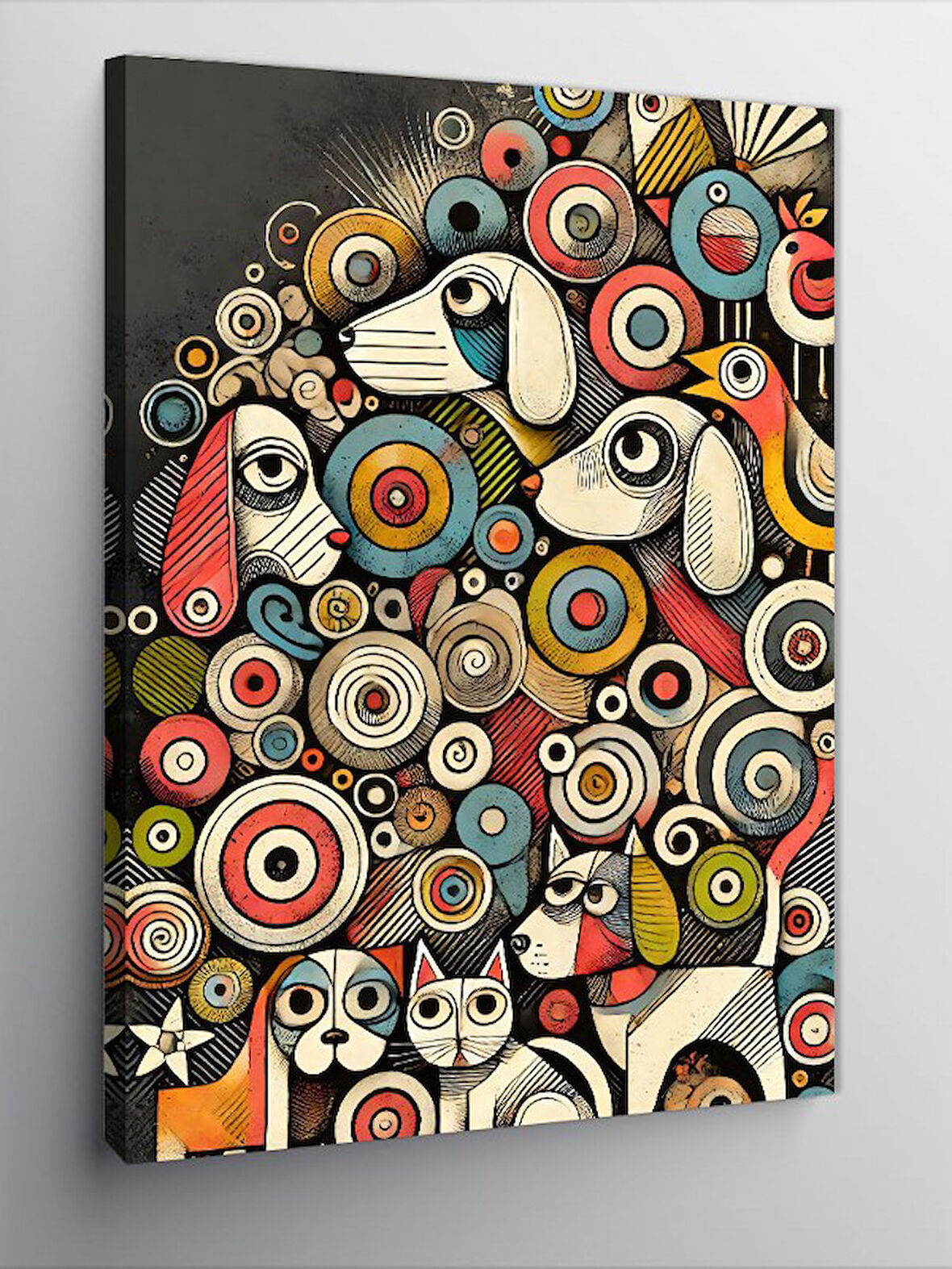 Kanvas Tablo Renkli Soyut Halkalar