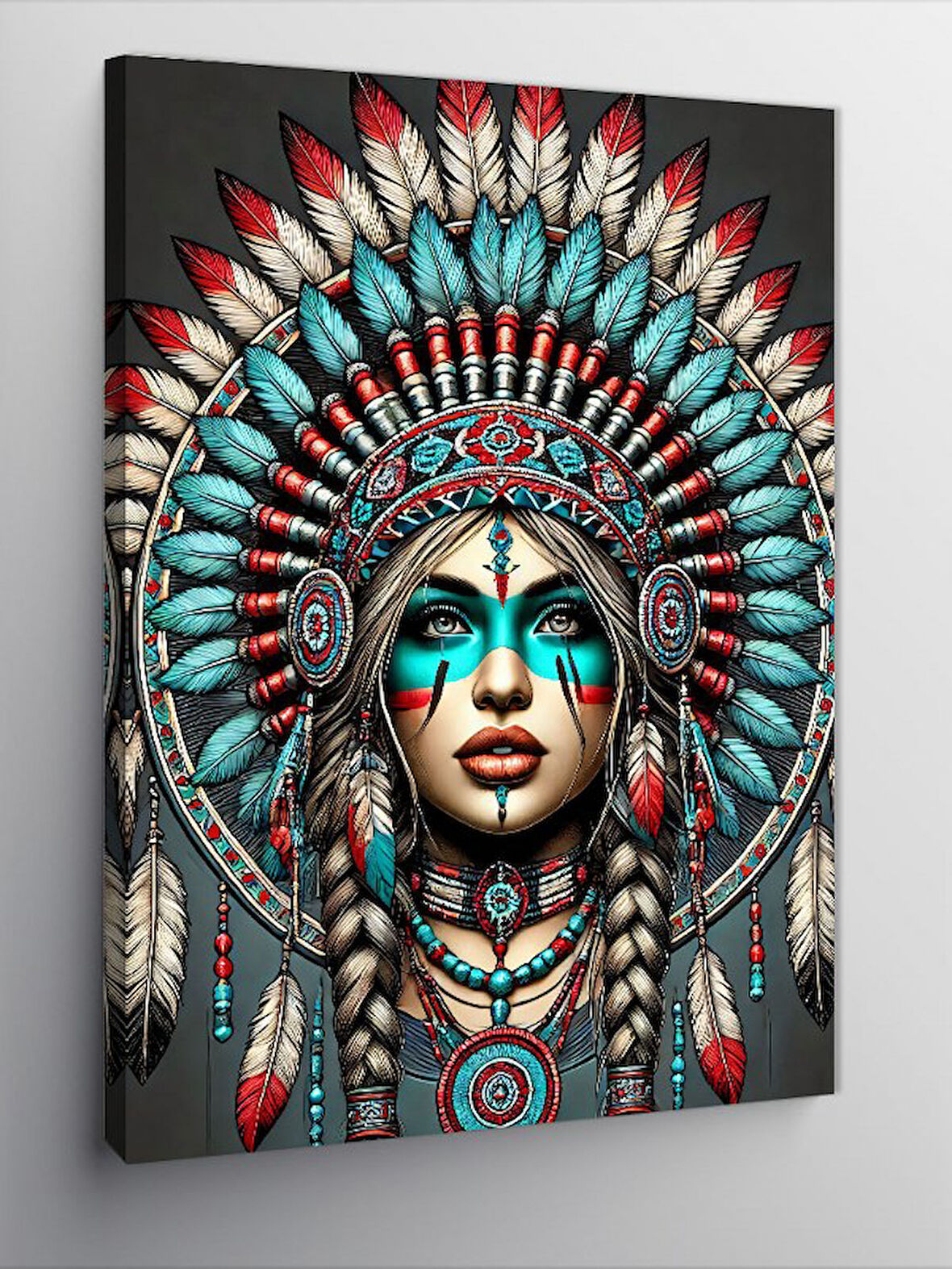 Kanvas Tablo Kızılderili Kadın Sanatı