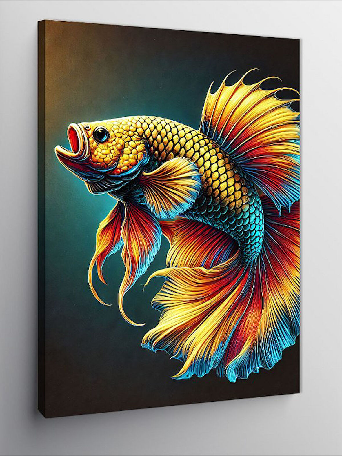 Kanvas Tablo Renkli Betta Balığı