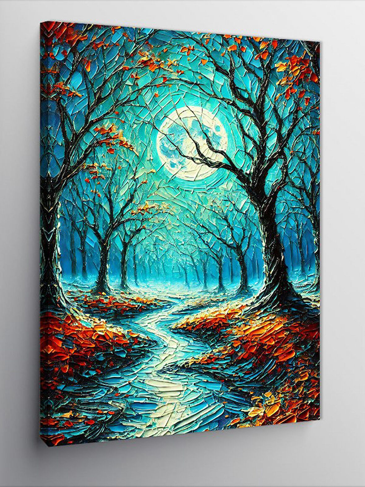 Kanvas Tablo Renkli Nehir ve Orman