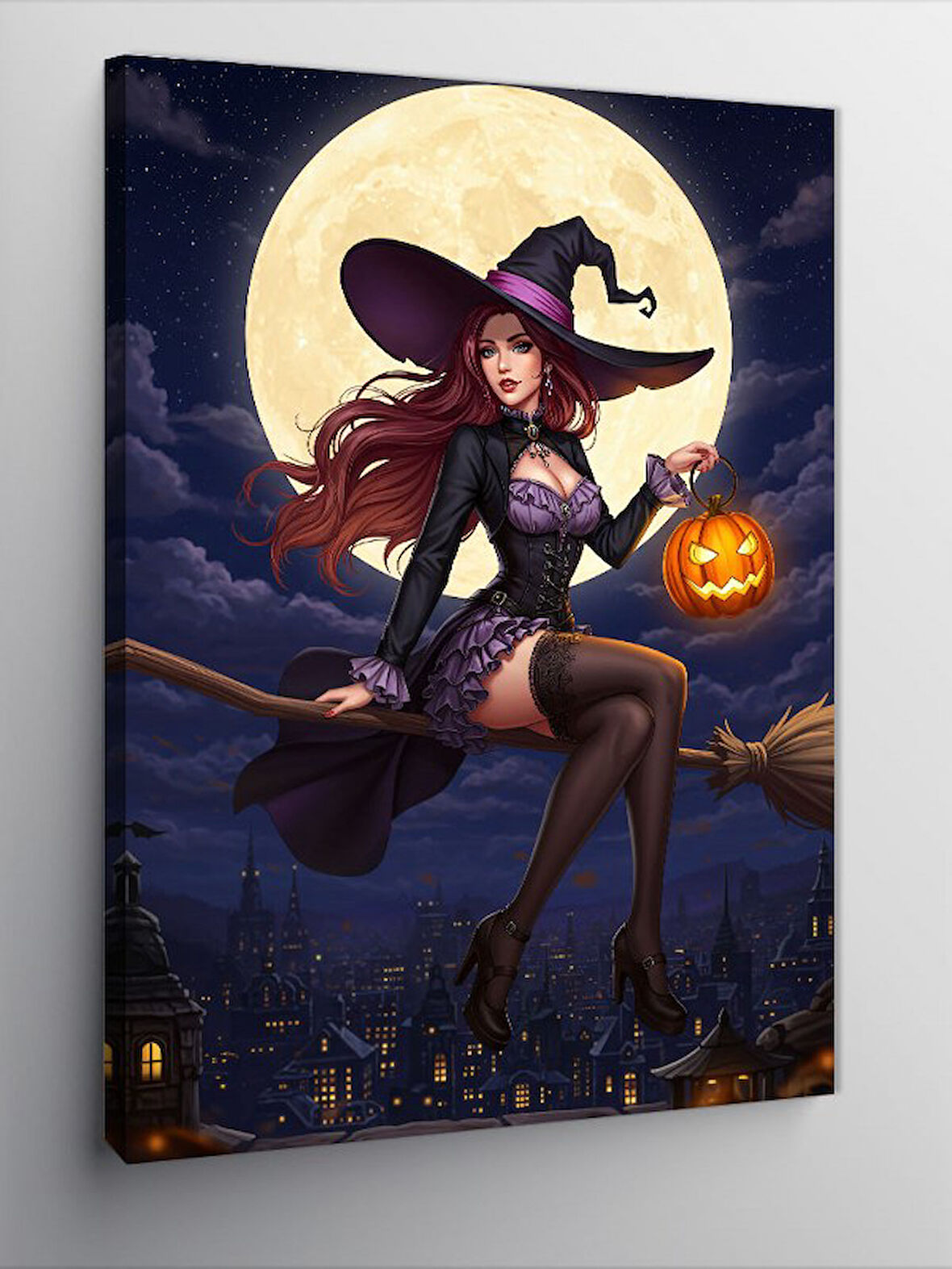 Kanvas Tablo Cadılar Bayramı Cadısı