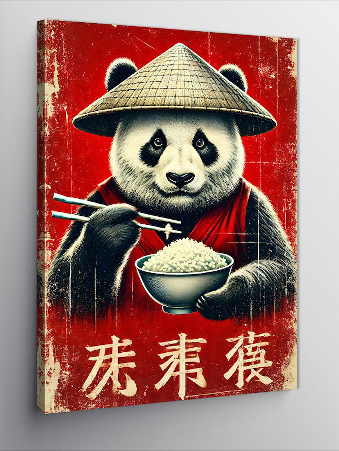 Kanvas Tablo Ramen Yiyen Panda