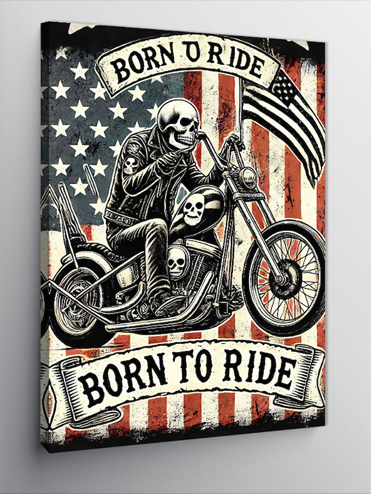 Kanvas Tablo Born to Ride Posteri