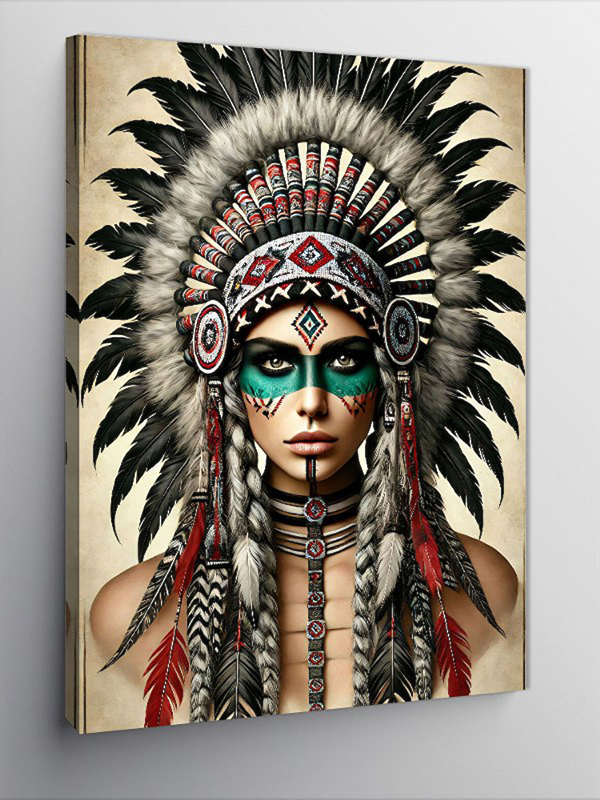 Kanvas Tablo Kızılderili Kadın Figürü